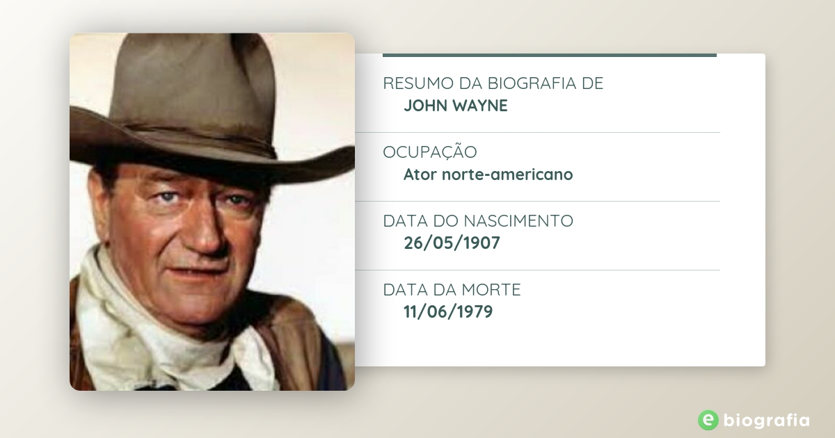 Biografia De John Wayne Ebiografia