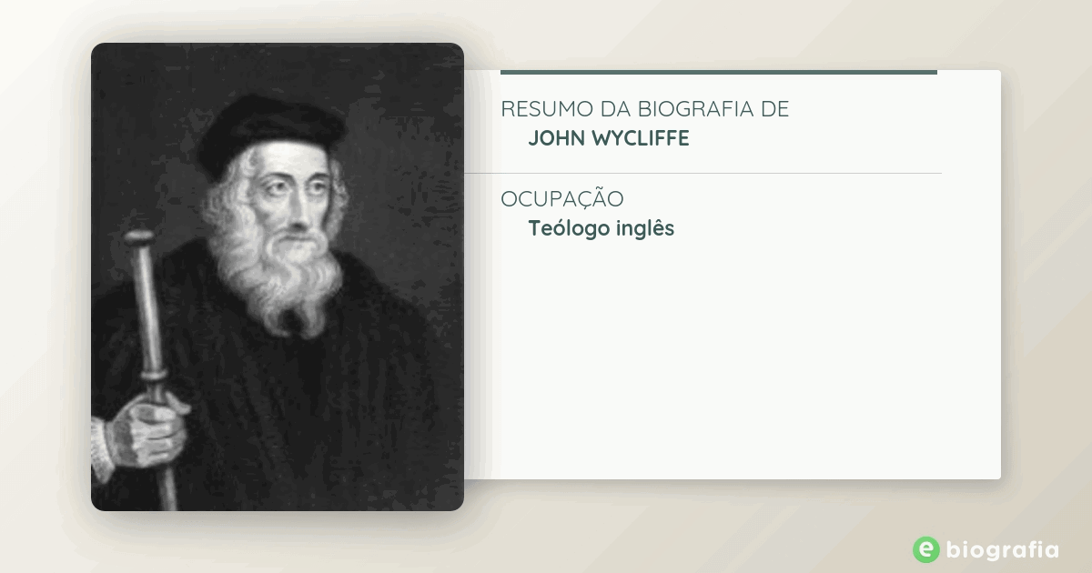 John Wycliffe 13201384 Foi Um Filósofo Teólogo Teólogo E Bíblico