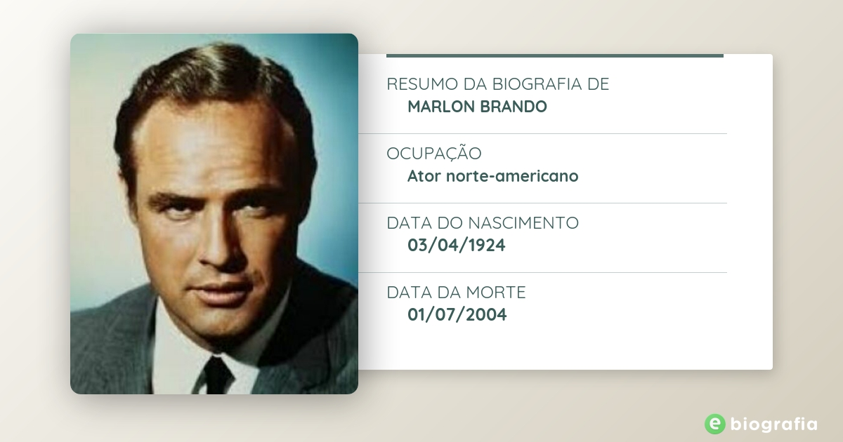 Marlon Brando (3 de Abril de 1924), Artista