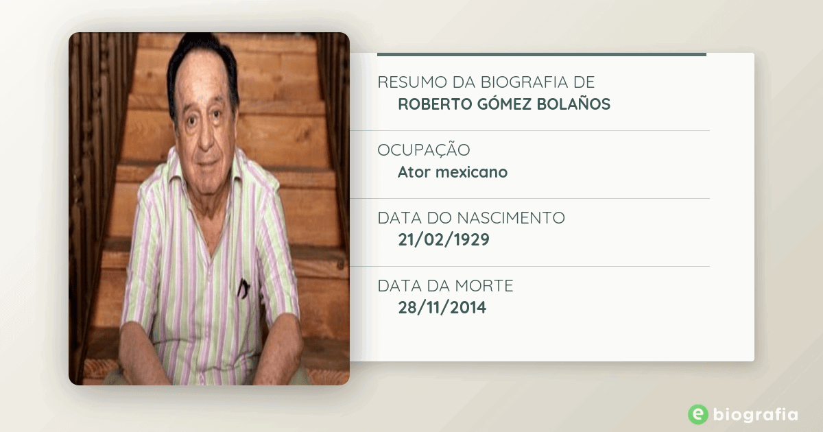 Em livro, Roberto Gómez Bolaños relata como nasceu o ícone