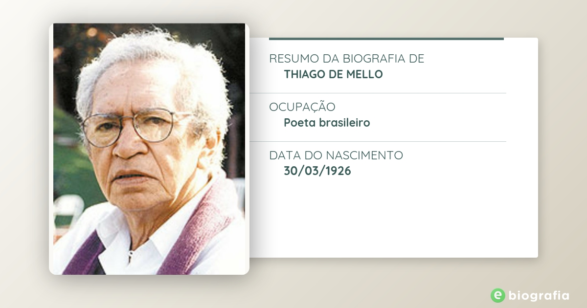 Biografia de Thiago de Mello - eBiografia