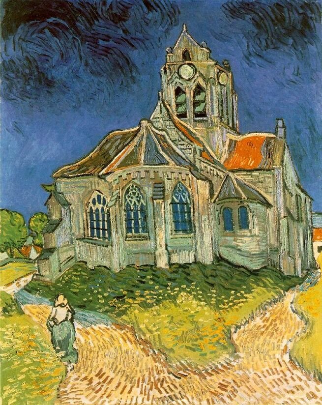 A Igreja de Auvers - tela de Van Gogh