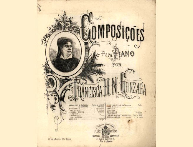 Capa de um livro de partituras de Chiquinha Gonzaga