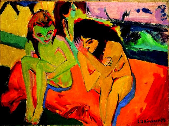 Tela Duas Garotas de Ernst Kirchner