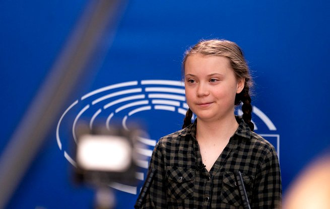 retrato de Greta Thunberg