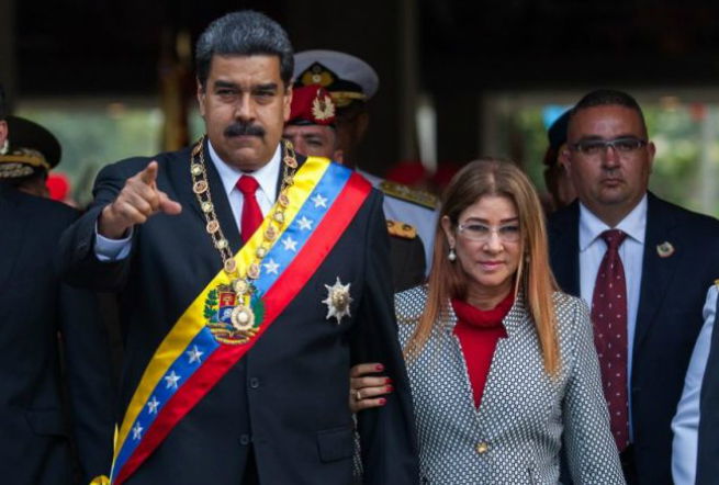 Maduro e a mulher Cilia Flores.