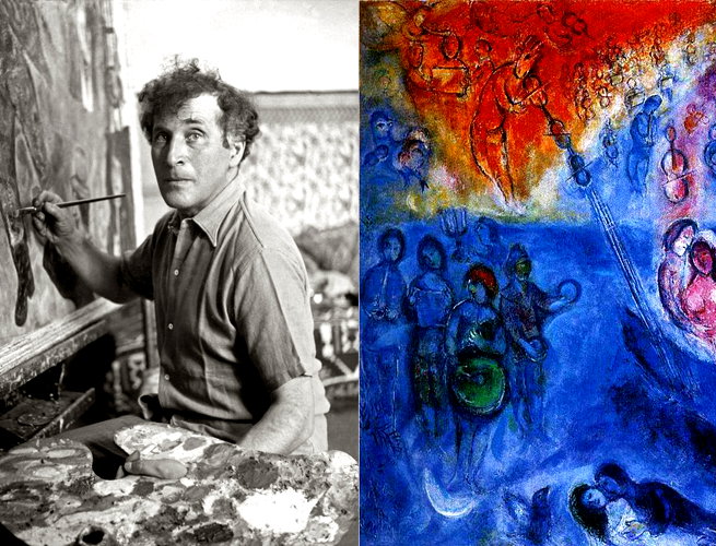Marc Chagall e parte da obra O concerto