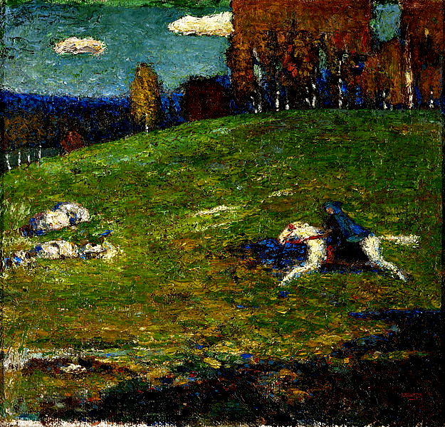 Tela O cavaleiro azul (1903), de Kandinsky