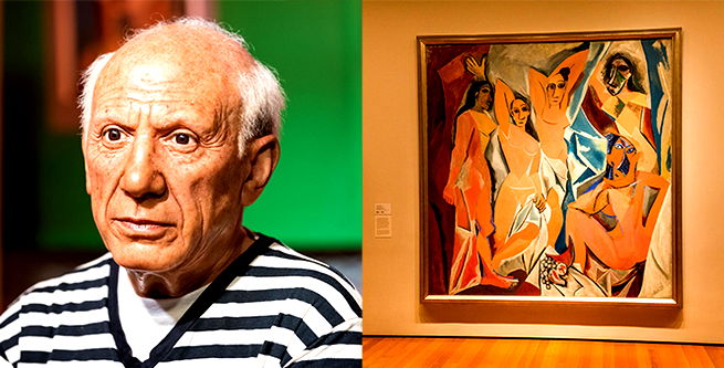 Picasso e Les demoiselles dAvignon.