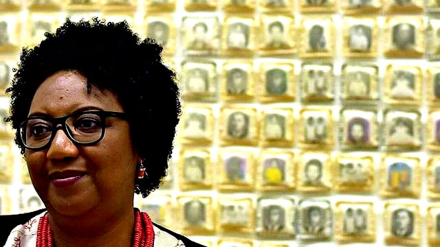 retrato e obra de Rosana Paulino