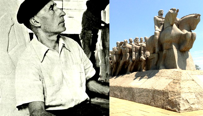 Victor Brecheret e o Monumento &agrave;s Bandeiras, de sua autoria.